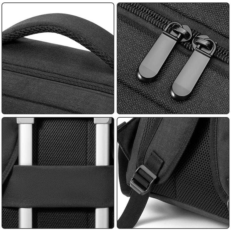 cxs-605 Multifunctional Oxford Cloth Laptop Bag Backpack(Black)