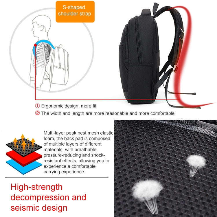 cxs-610 Multifunctional Oxford Cloth Laptop Bag Backpack (Dark Gray)