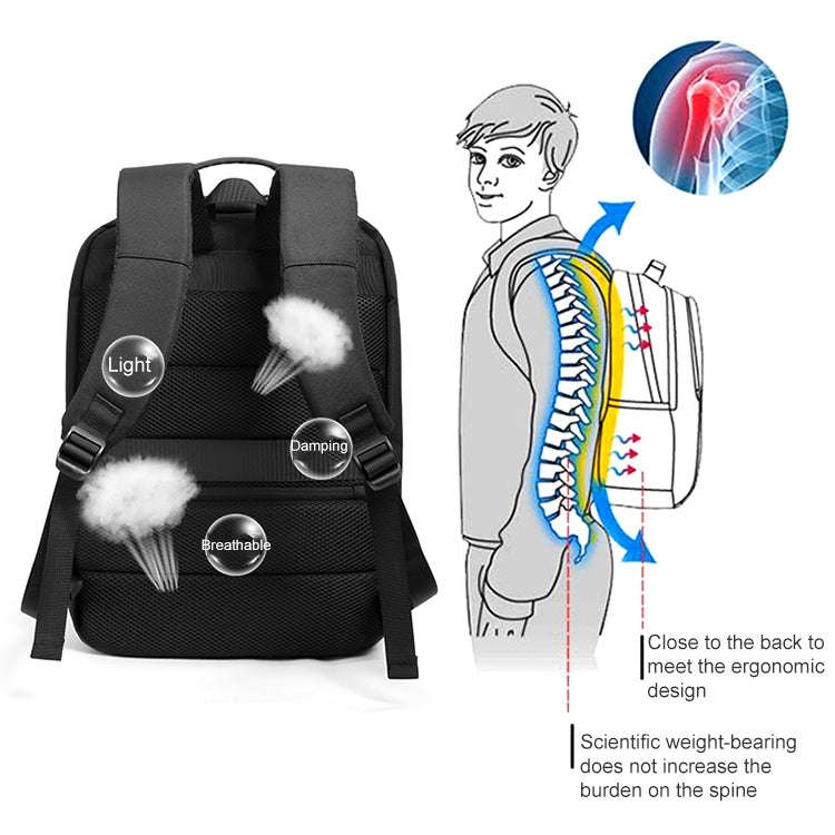 cxs-618 Multifunctional Oxford Laptop Bag Backpack (Dark Gray)