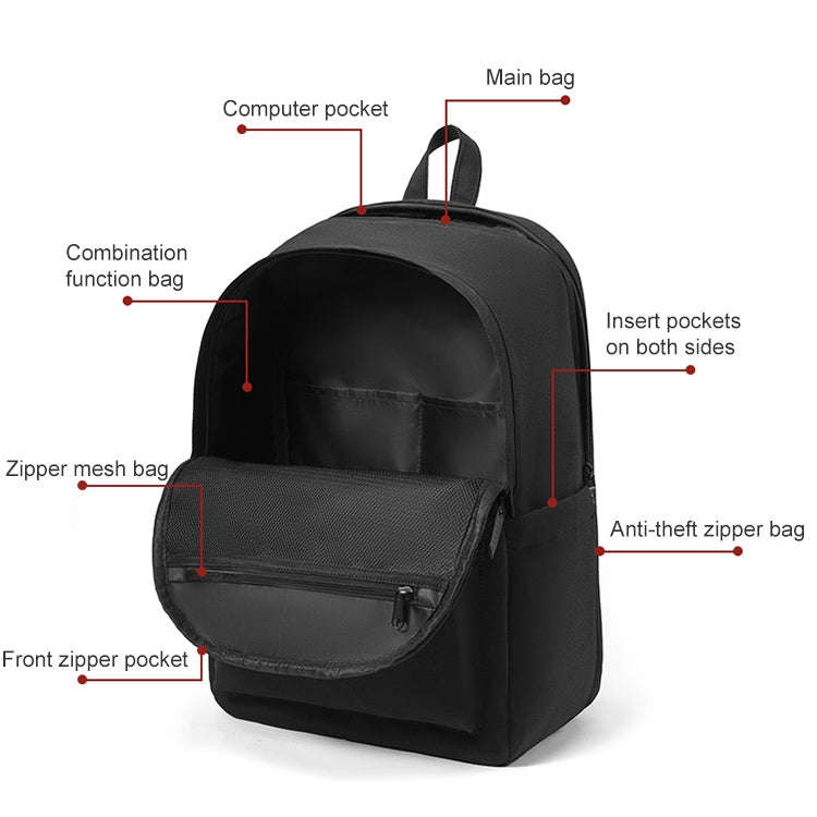 cxs-8106 Multifunctional Oxford Laptop Bag Backpack (Grey)