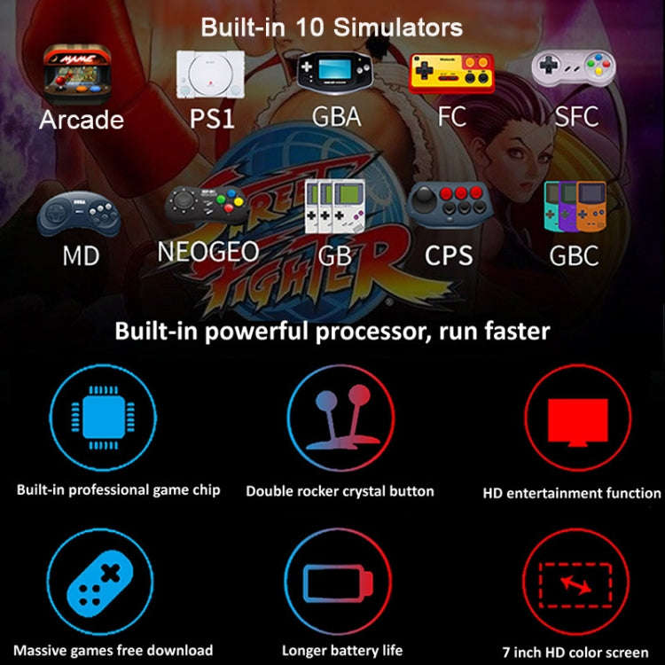Powkiddy X12 Plus Retro Classic Games Handheld Game Console with 7 inch HD Screen & 16GB Memory, ...