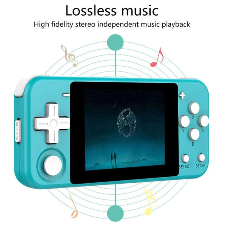 Powkiddy Q90 3.0 inch IPS Screen Retro Joystick Handheld Game Console with 16GB Memory (White)