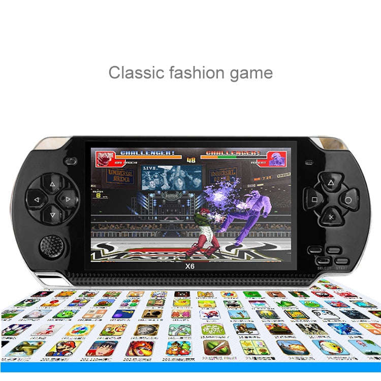 X6 4.3 inch Screen Retro Portable Game Console with 3MP Camera, Built-in 10000 Games, Supports E-...