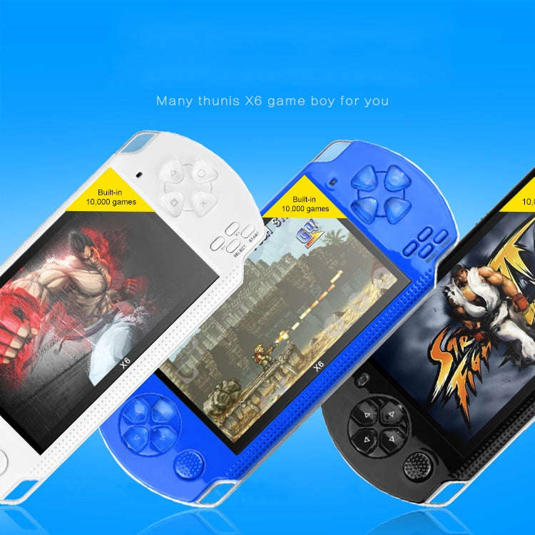 X6 4.3 inch Screen Retro Portable Game Console with 3MP Camera, Built-in 10000 Games, Supports E-...