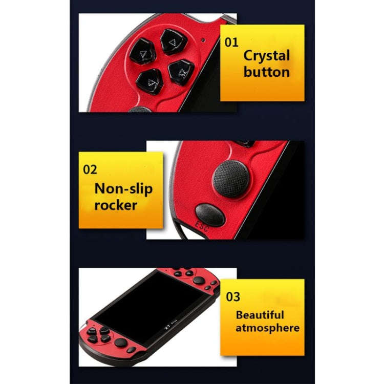 X7 Plus Retro Classic Games Handheld Game Console with 5.1 inch HD Screen & 8G Memory, Support MP...