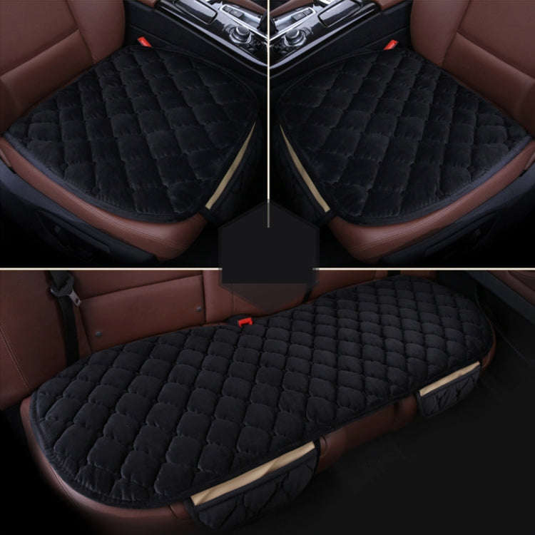 3 PCS / Set Luxurious Warm Car Seat Cover Cushion Universal Front Back Seat Covers Car Non-slip C...