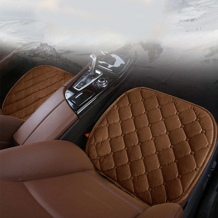 3 PCS / Set Luxurious Warm Car Seat Cover Cushion Universal Front Back Seat Covers Car Non-slip C...