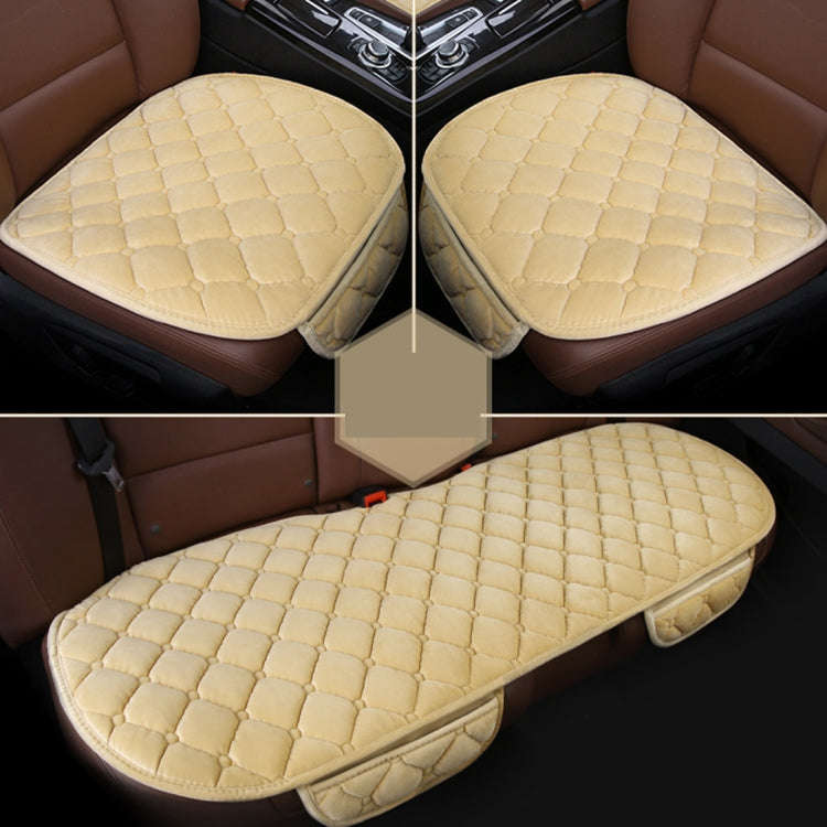 3 PCS / Set Luxurious Warm Car Seat Cover Cushion Universal Front Back Seat Covers Car Non-slip C...