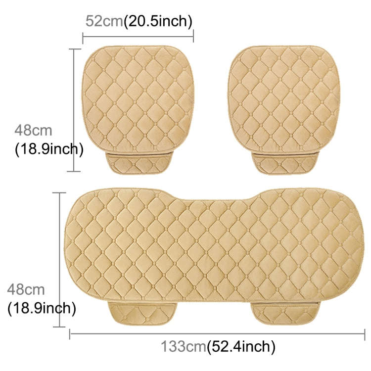 3 PCS / Set Luxurious Warm Car Seat Cover Cushion Universal Front Back Seat Covers Car Non-slip C...