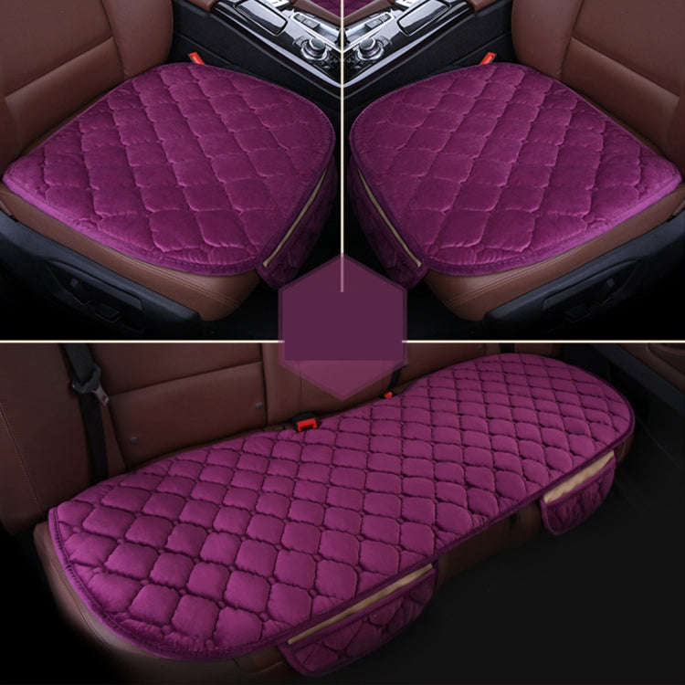 3 PCS / Set Luxurious Warm Car Seat Cover Cushion Universal Front Back Seat Covers Car Non-slip C...