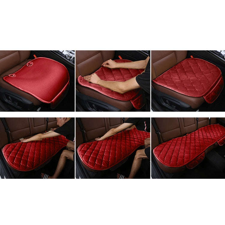 3 PCS / Set Luxurious Warm Car Seat Cover Cushion Universal Front Back Seat Covers Car Non-slip C...