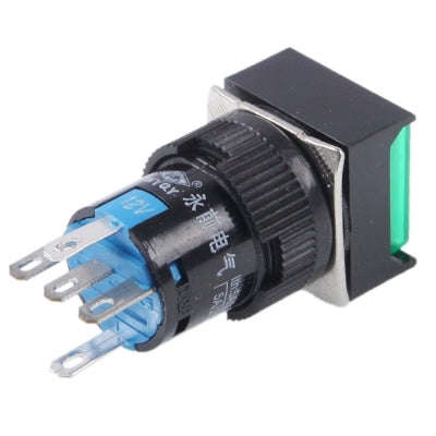 Car DIY Square Button Push Switch with LED Indicator, DC 24V(Green)