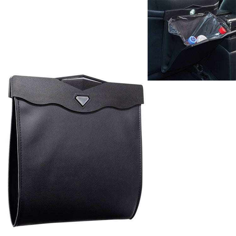 Car Multifunctional LED Design Hanging Folding Garbage Bin Storage Box (Black)
