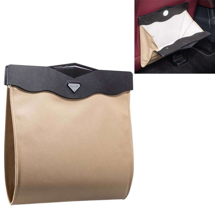Car Multifunctional LED Design Hanging Folding Garbage Bin Storage Box (Khaki)
