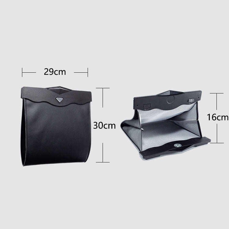 Car Multifunctional LED Design Hanging Folding Garbage Bin Storage Box (Khaki)