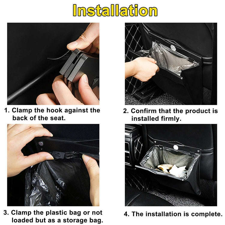 Car Multifunctional LED Design Hanging Folding Garbage Bin Storage Box (Khaki)