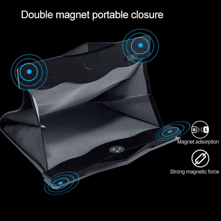 Car Multifunctional LED Design Hanging Folding Garbage Bin Storage Box (Khaki)