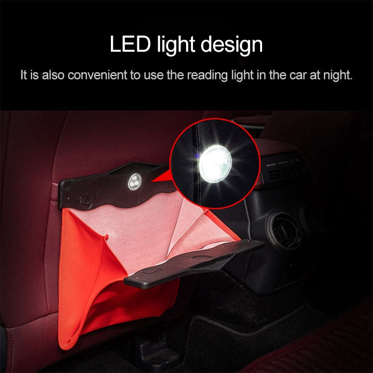 Car Multifunctional LED Design Hanging Folding Garbage Bin Storage Box (Khaki)