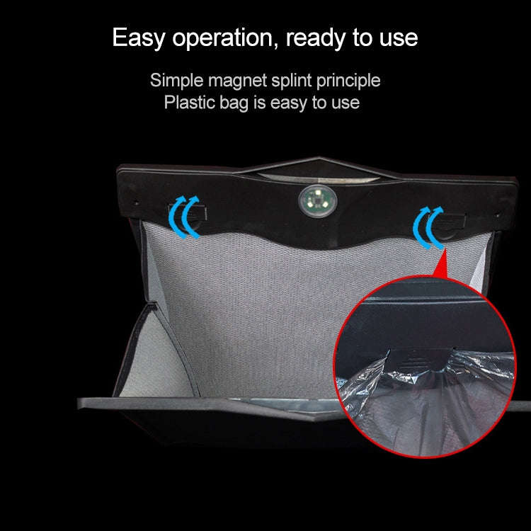 Car Multifunctional LED Design Hanging Folding Garbage Bin Storage Box (Khaki)