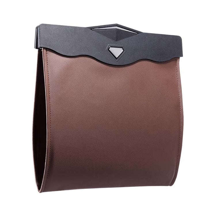 Car Multifunctional LED Design Hanging Folding Garbage Bin Storage Box (Brown)