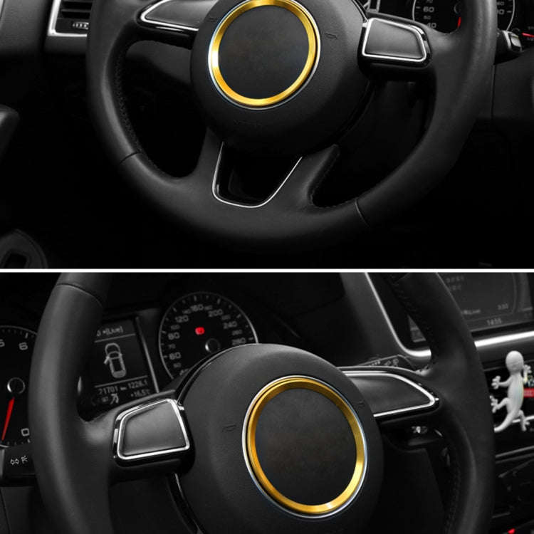 Car Aluminum Steering Wheel Decoration Ring For Audi(Gold)