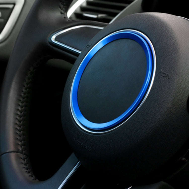 Car Aluminum Steering Wheel Decoration Ring For Audi(Blue)