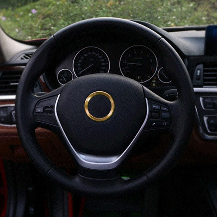 Car Aluminum Steering Wheel Decoration Ring For BMW(Gold)