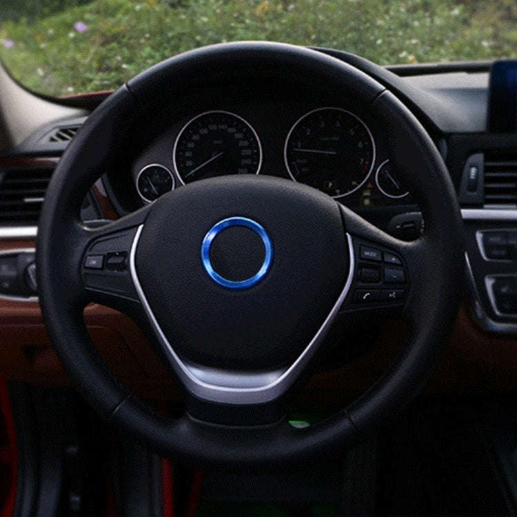 Car Aluminum Steering Wheel Decoration Ring For BMW(Blue)