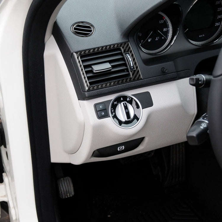 Car Carbon Fiber Air Outlet Ring + Intermediate Air Outlet + Side Air Outlet Panel Decorative Sti...
