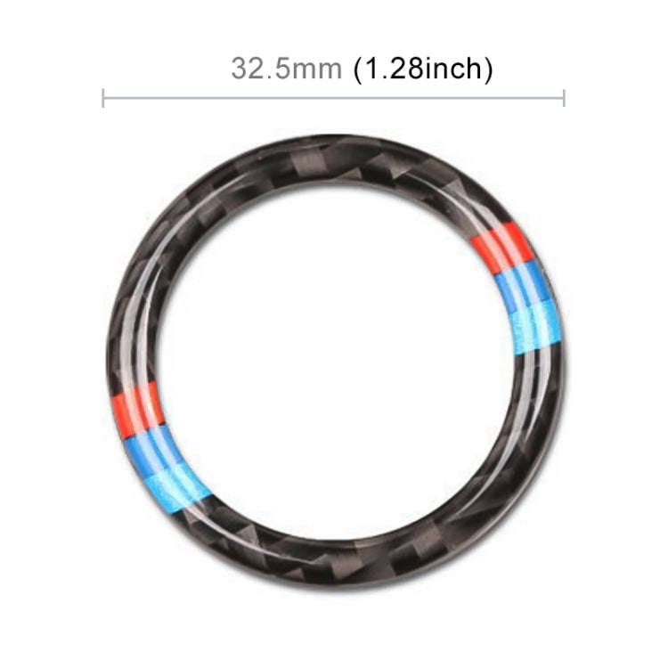 Car Carbon Fiber Soft Panel Engine Start Key Push Button Ring Trim Decorative Sticker for BMW E90...