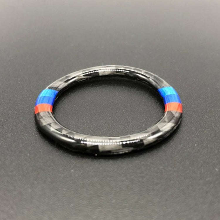 Car Carbon Fiber Soft Panel Engine Start Key Push Button Ring Trim Decorative Sticker for BMW E90...