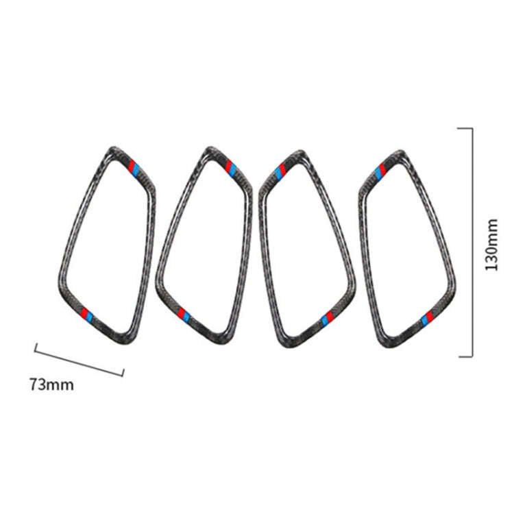 4 PCS Car Door Inner Handle Three Colors Carbon Fiber Decorative Sticker for BMW E90 / E92 / E93