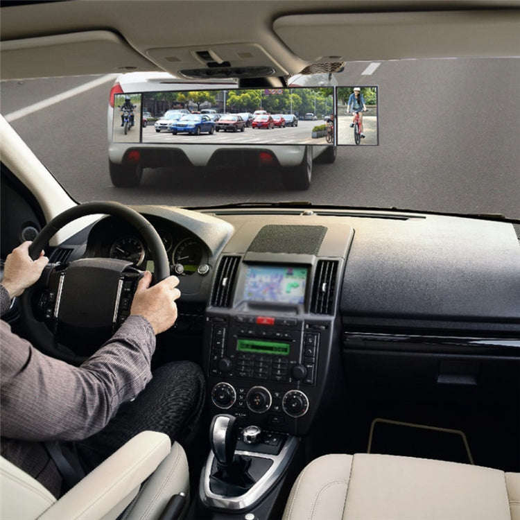 SHUNWEI Large Car Three-Fold Curve Surface Rear View Mirror Reverse Wide Angle Adjustable Angle A...
