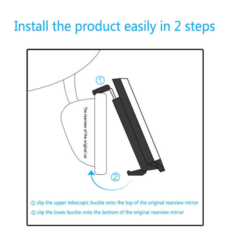 SHUNWEI Large Car Three-Fold Curve Surface Rear View Mirror Reverse Wide Angle Adjustable Angle A...
