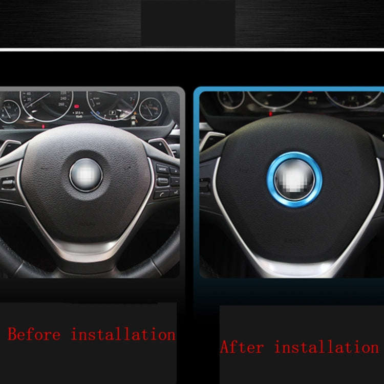 Aluminium Alloy Steering Wheel Decoration Ring Cover Sticker for BMW(Silver)