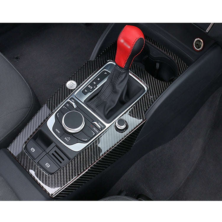 3 PCS Car Carbon Fiber Gear Panel Decorative Sticker for Audi A3 2014-2018, with Engine Start But...