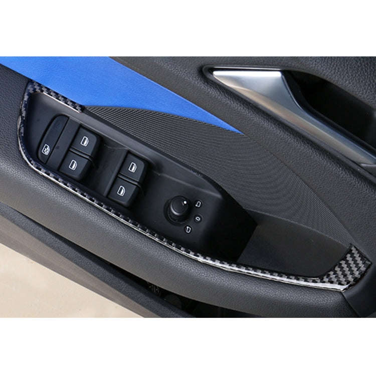 4 PCS Car Carbon Fiber Door Button Decorative Frame for Audi A3 2014-2018