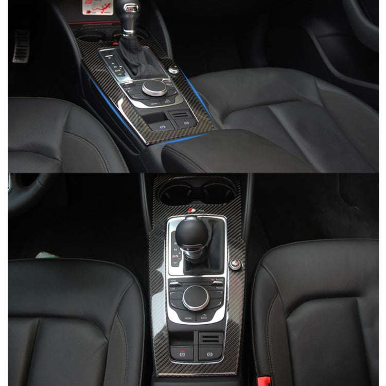 Car Carbon Fiber Gear Decorative Panel for Audi A3 2014-2018