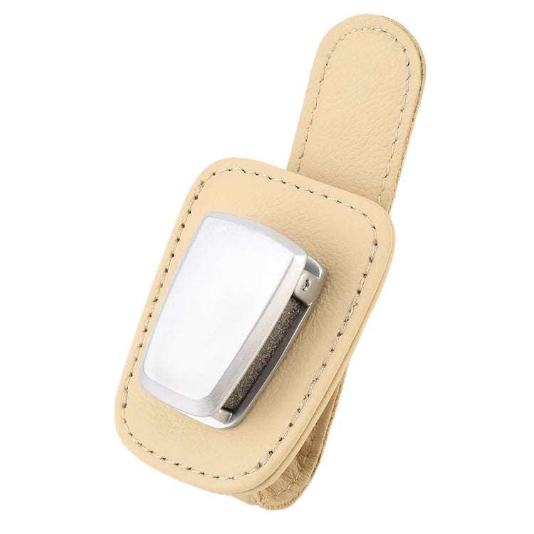 Car Multi-functional Sunglasses Clip Holder(Beige)
