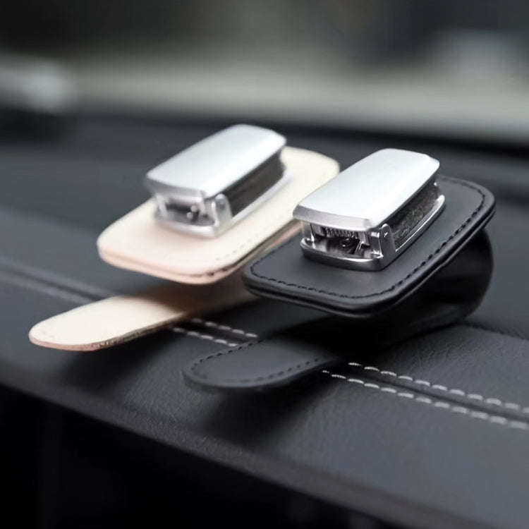 Car Multi-functional Sunglasses Clip Holder(Beige)
