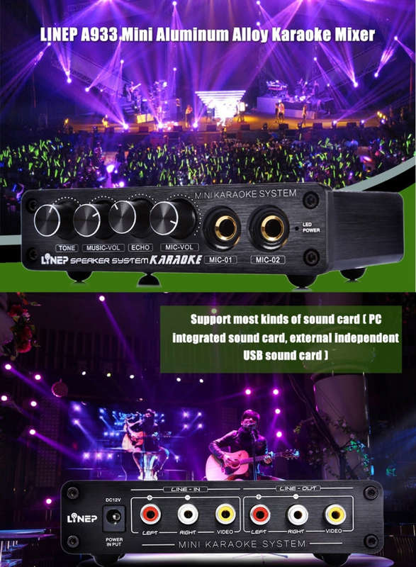 A933 Mini Karaoke Machine System Sound Mixer Amplifier for PC / TV / Mobile Phones, Support RCA i...
