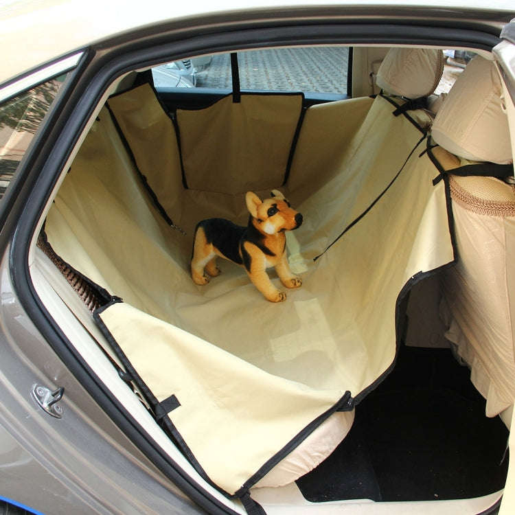 Nonslip Folding Car Rear Back Seat Cover Pet Cat Dog Cushion Mat, Size: 195 x 135 x 0.2 cm(Khaki)