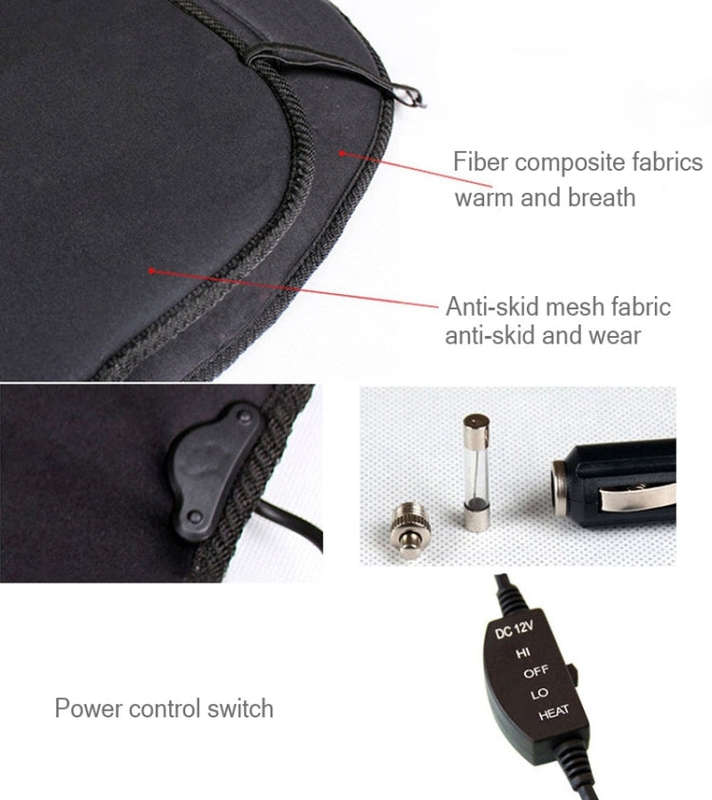 12V Winter Warmer Car Seat Electrical Heating Cushion Pad(Black)