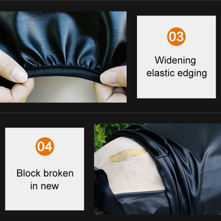 Waterproof Motorcycle Black Leather Seat Cover Prevent Bask In Seat Scooter Cushion Protect, Size...