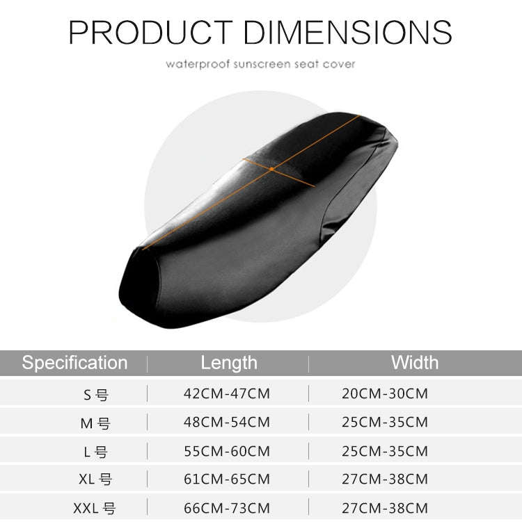 Waterproof Motorcycle Black Leather Seat Cover Prevent Bask In Seat Scooter Cushion Protect, Size...