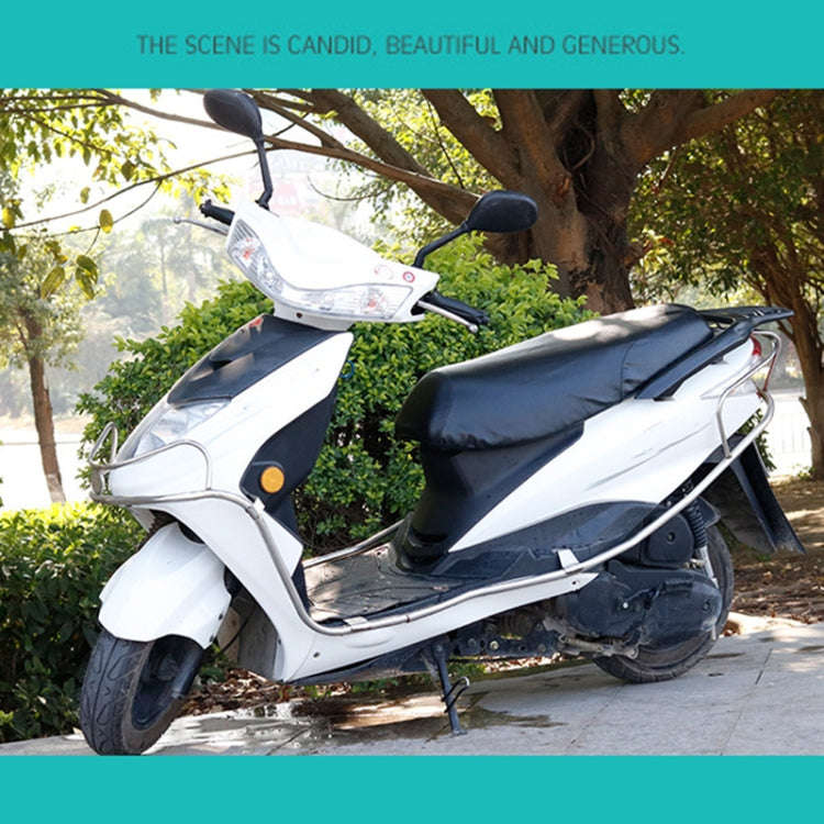 Waterproof Motorcycle Black Leather Seat Cover Prevent Bask In Seat Scooter Cushion Protect, Size...