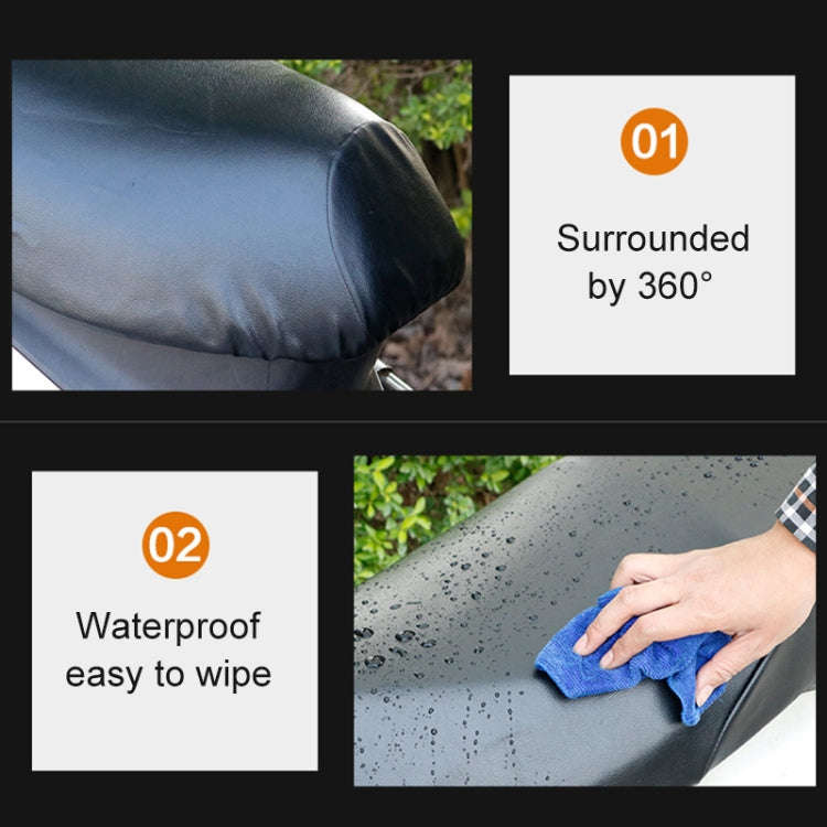 Waterproof Motorcycle Black Leather Seat Cover Prevent Bask In Seat Scooter Cushion Protect, Size...