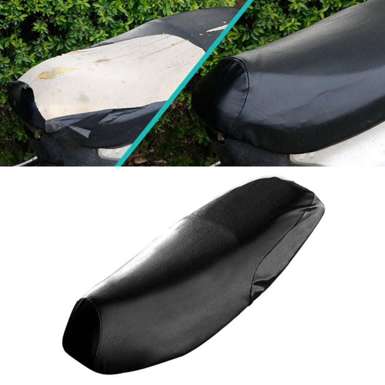 Waterproof Motorcycle Black Leather Seat Cover Prevent Bask In Seat Scooter Cushion Protect, Size...