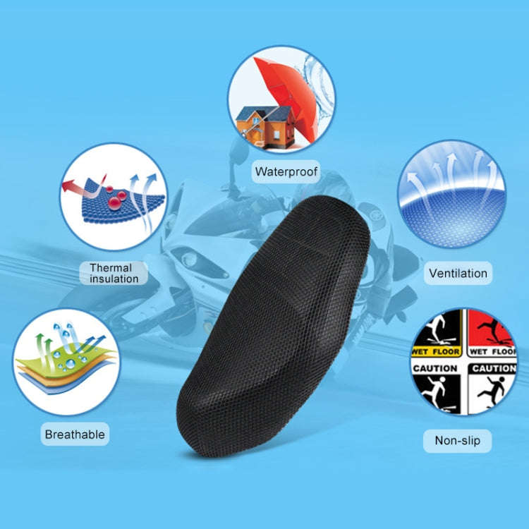 Motorcycle Breathable Sunscreen Double Layer 3D Honeycomb Small Hole Polyester Cushion Mesh, Size...