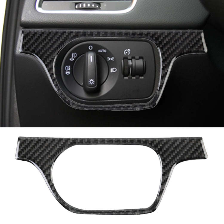 Carbon Fibre Car Headlight Switch Decorative Sticker for Audi Q3 2013-2018